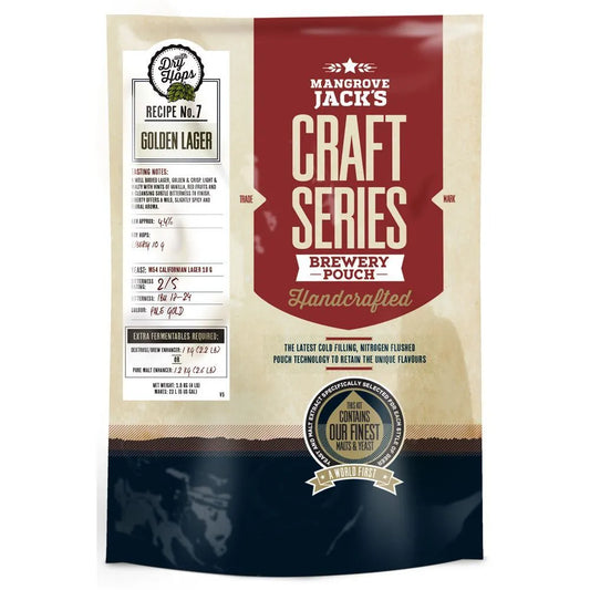 CLEARANCE Mangrove Jack's Craft Series Golden Lager + dry hops -1.8kg DATED 8/2023
